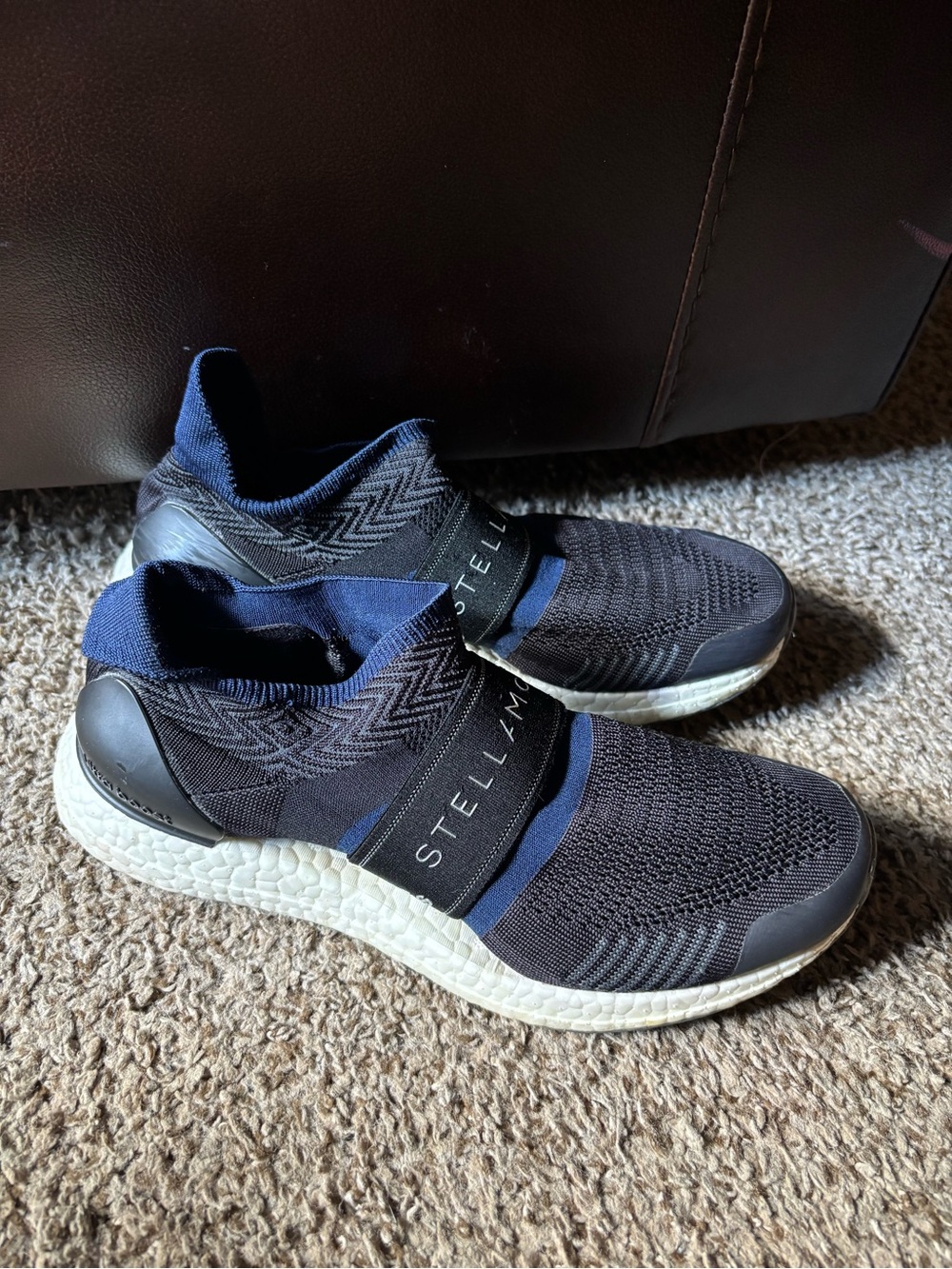 Adidas by Stella McCartney Slip-On Knit Sneakers in Navy and Black